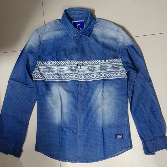 LIFE JEANS PRINT DENIM SHIRT S - Picture 6 of 12